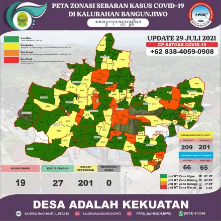 Update Peta Zonasi Sebaran Covid19 29 Juli 2021