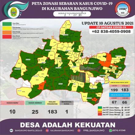 Update Peta Zonasi Sebaran Covid19 10 Agustus 2021