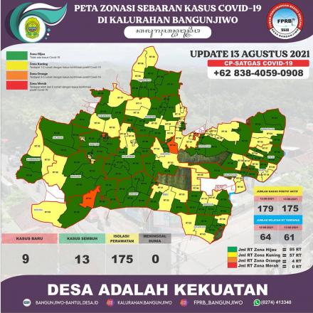Update Peta Zonasi Sebaran Covid19 13 Agustus 2021