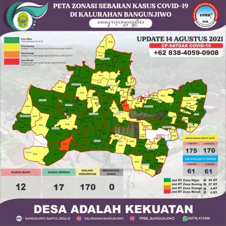 Update Peta Zonasi Sebaran Covid19 14 Agustus 2021
