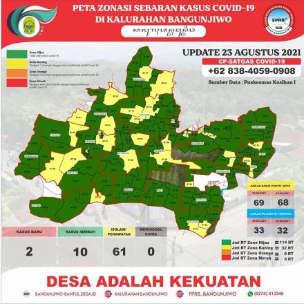 Update Peta Zonasi Sebaran Covid19 Tanggal 23 Agustus 2021