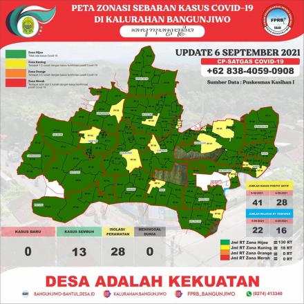 Update Peta Zonasi Sebaran Covid19  Tanggal 6 September 2021