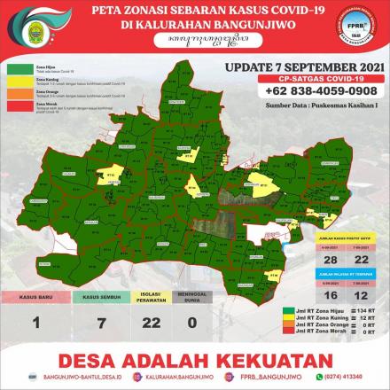 Update Peta Zonasi Sebaran Covid19 tanggal 07 September 2021