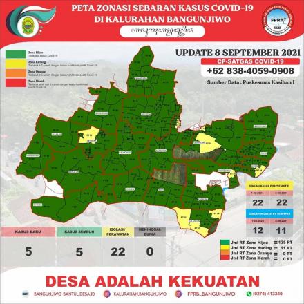 Update Peta Zonasi Sebaran Covid19 tanggal 08 September 2021