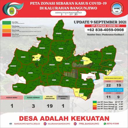 Update Peta Zonasi Sebaran Covid19 Tanggal 09 September 2021