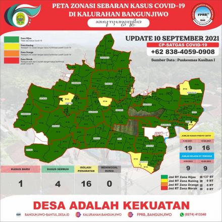 Update Peta Zonasi Sebaran Covid19 tanggal 10 September 2021