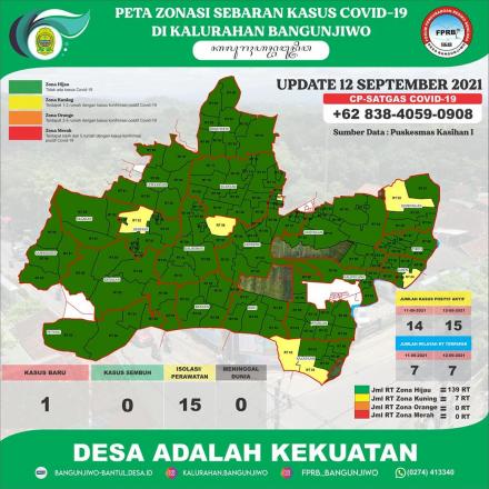 Update Peta Zonasi Sebaran Covid19 tanggal 12 September 2021