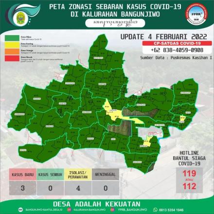 Update Peta Zonasi Sebaran Covid19 4 Februari 2022
