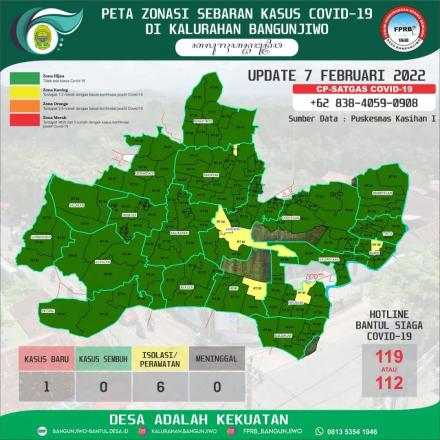 Update Peta Zonasi Sebaran Covid19 7 Februari 2022