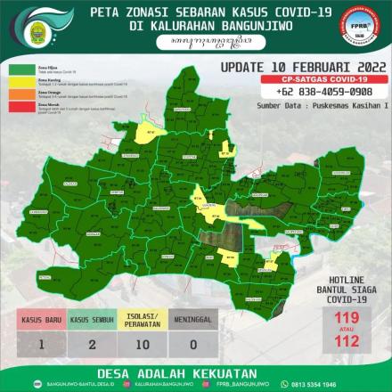 Update Peta Zonasi Sebaran Covid-19 10 Februari 2022