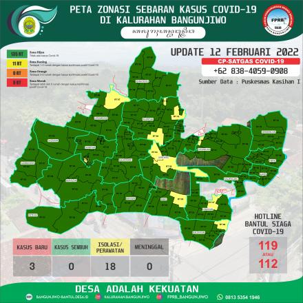 Update Peta Zonasi Sebaran Covid19 12 Februari 2022
