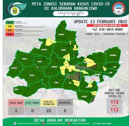 Update Peta Zonasi Sebaran Covid19 13 Februari 2022