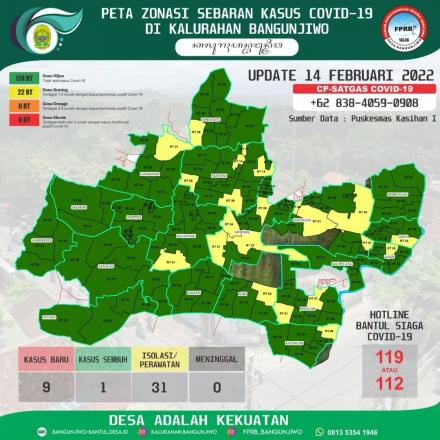 Update Peta Zonasi Sebaran Covid19 14 Februari 2022
