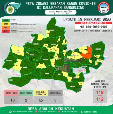 Update Peta Zonasi Sebaran Covid19 15 Februari 2022