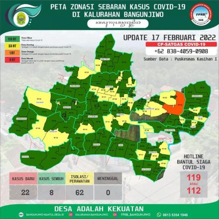 Update Peta Zonasi Sebaran Covid19 17 Februari 2022