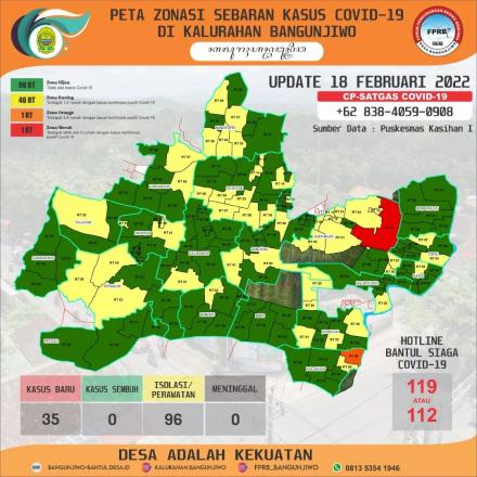 Update Peta Zonasi Sebaran Covid19 18 Februari 2022