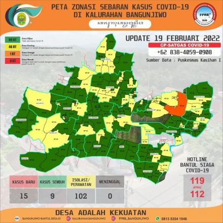 Update Peta Zonasi Sebaran Covid19 19 Februari 2022