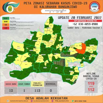 Update Peta Zonasi Sebaran Covid19 20 Februari 2022