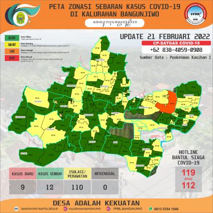 Update Peta Zonasi Sebaran Covid19 21 Februari 2022
