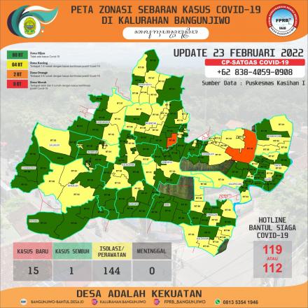 Update Peta Zonasi Sebaran Covid19 23 Februari 2022