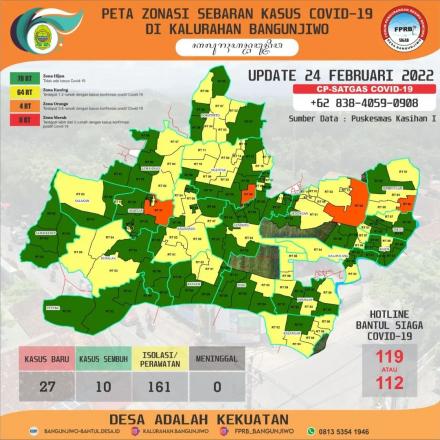 Update Peta Zonasi Sebaran Covid19 24 Februari 2022