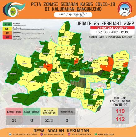 Update Peta Zonasi Sebaran Covid19 26 Februari 2022