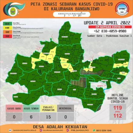 Update Peta Zonasi Sebaran Covid19 2 April 2022