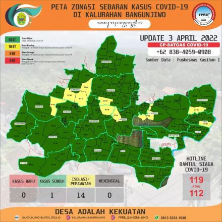 Update Peta Zonasi Sebaran Covid19 3 April 2022