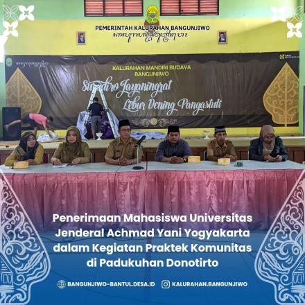 Kegiatan penerimaan mahasiswa Universitas Jenderal Achmad Yani Yogyakarta 