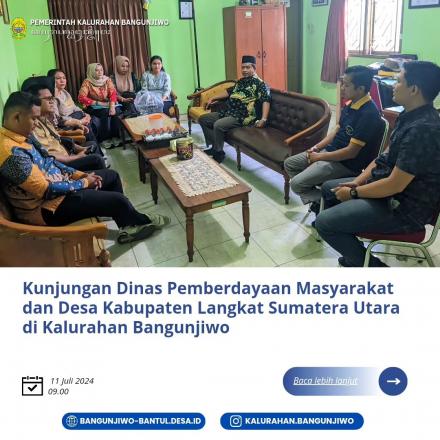 Kunjungan dari rombongan Dinas PMD Kabupaten Langkat Sumatera Utara