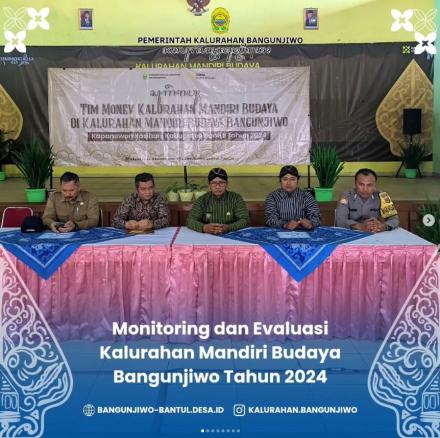 Kalurahan Mandiri Budaya Bangunjiwo menerima kunjungan Tim Monitoring Kalurahan Mandiri Budaya DIY