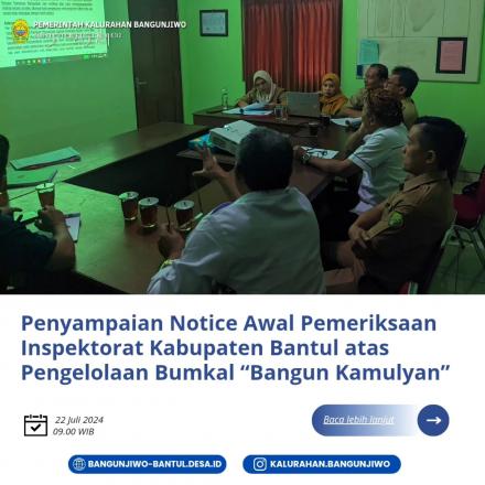 Kegiatan penyampaian notice awal pemeriksaan Inspektorat Kabupaten Bantul
