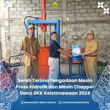 Bantuan mesin press hidrolik dan mesin pencacah