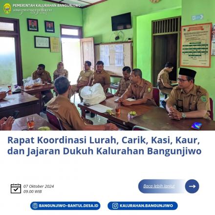 Rakor Pemerintah Kalurahan Bangunjiwo