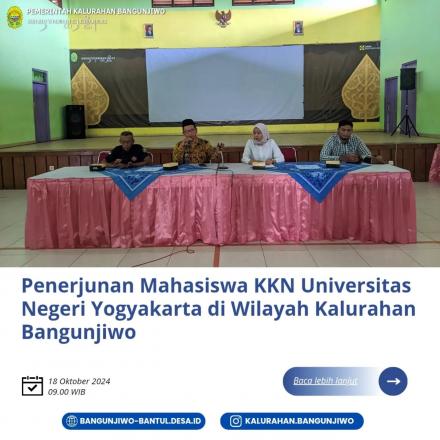 Penerjunan KKN UNY di Kalurahan Bangunjiwo Tahun 2024