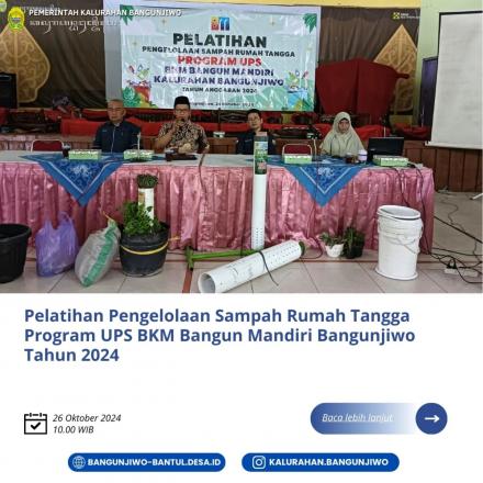 Pelatihan Pengelolaan Sampah Rumah Tangga Program UPS BKM Bangun Mandiri Bangunjiwo TH 2024