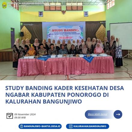 Bangunjiwo menerima kunjungan studi banding dari Kader Kesehatan Desa Ngabar Ponorogo