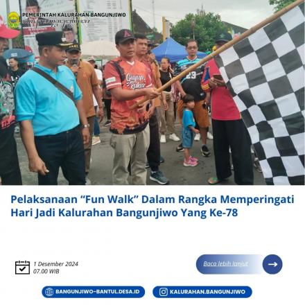 Kemeriahan Fun Walk pada Hari Jadi Kalurahan Bangunjiwo Ke-78 Tahun 2024