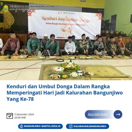 Kenduri dan Umbul Donga Hari Jadi Kalurahan Bangunjiwo ke-78 Tahun 2024