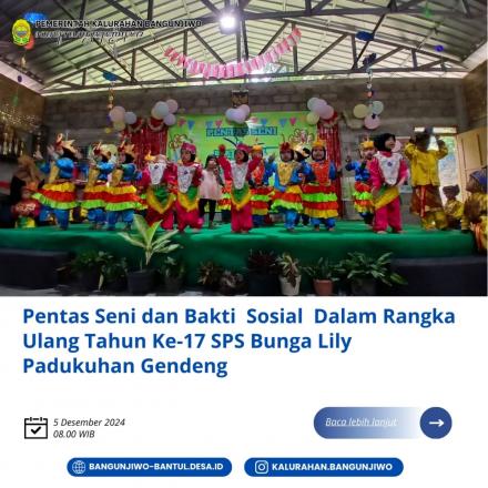  Kegiatan Pentas Seni dan Bakti Sosial 17 tahun PAUD Bunga Lily Padukuhan Gendeng