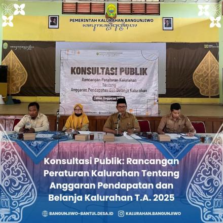 Konsultasi Publik Raperkal tentang APBKal Kalurahan Bangunjiwo TA 2025