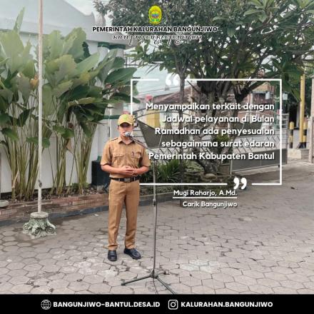 Kegiatan Apel Pamong Kalurahan Bangunjiwo Senin (03/03/2025)