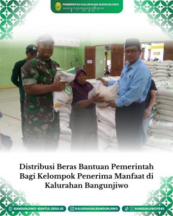 Kalurahan Bangunjiwo Salurkan Beras Bantuan Pemerintah Periode Juni dan Juli Tahun 2025