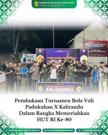 Kegiatan Opening Ceremony Turnamen Bola Voli Padukuhan X Kalirandu