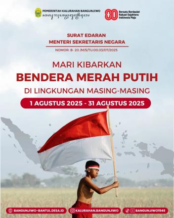 Mari Kibarkan Merah Putih Secara Serentak Di Bulan Agustus