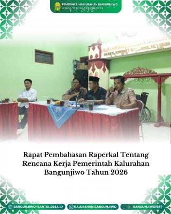 Pembahasan Kesepakatan Raperkal RKPKal  Kalurahan Bangunjiwo TA 2026
