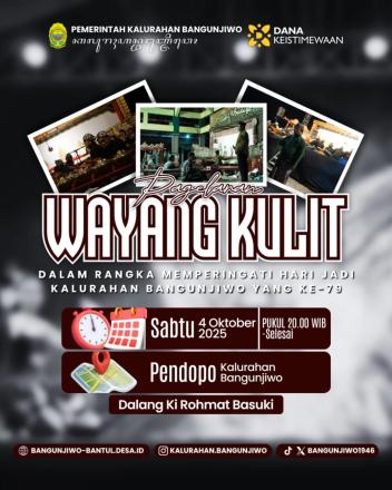Pagelaran Wayang Kulit dalam Rangka Hari Jadi Kalurahan Bangunjiwo ke-79