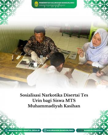 Kal. Bangunjiwo & BNNK Bantul laksanakan Sosialisasi Pencegahan Napza di MTs Muh Kasihan