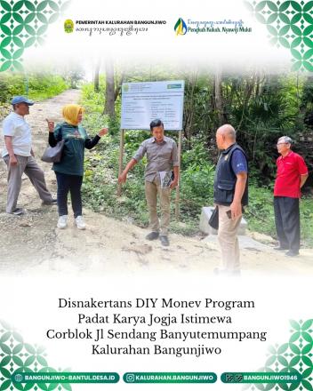 Monev Padat Karya Jogja Istimewa oleh Disnakertrans DIY