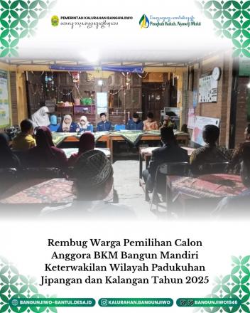 Pemilu BKM Bangun Mandiri Wilayah Padukuhan Jipangan dan Kalangan